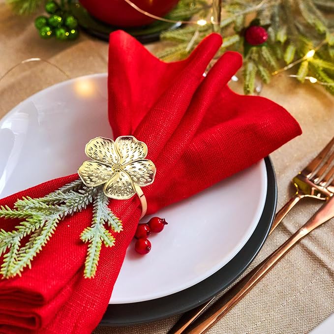 Bokon 50 Pcs Gold Napkin Rings Metal Napkin Holders Rings Bulk - Image 6