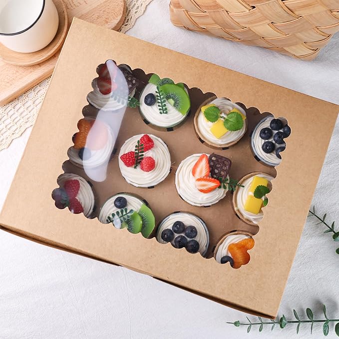 VGOODALL 6PCS Kraft Cupcake Containers - Image 5