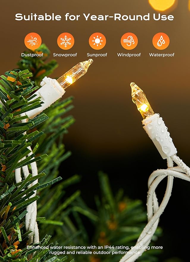 Minetom LED Clear White Christmas String Lights, Christmas Decorations Indoor - Image 6