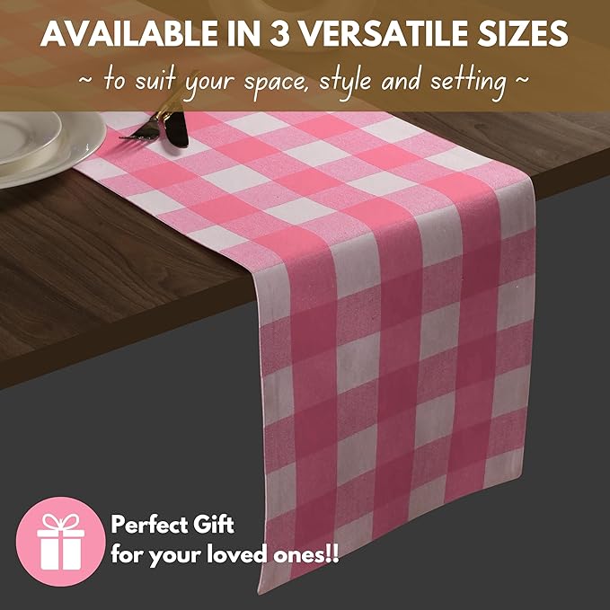 Native Fab Table Runner Buffalo Check Plaid 100% Cotton - Image 7