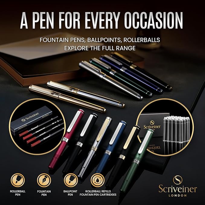 Scriveiner Black Green Fountain Pen - Image 6