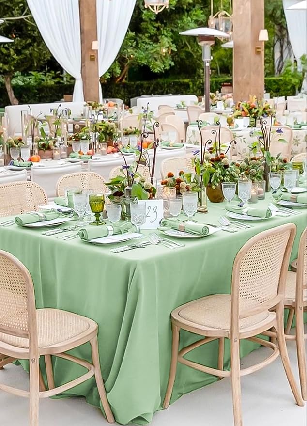 12 Pack Sage Green Tablecloths for Rectangle Tables 60 x 126 Inch Sage Green - Image 4