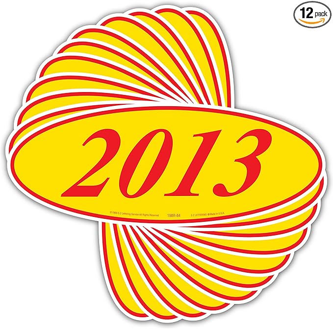 EZ-Line Oval Model Windshield Year Stickers by CarBowz