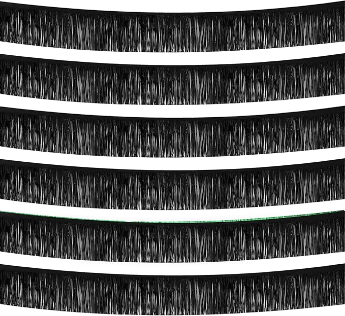 Black Foil Fringe Garland 10FT 6packs, Metallic Foil Tinsel Fringe Banners by Acuteye