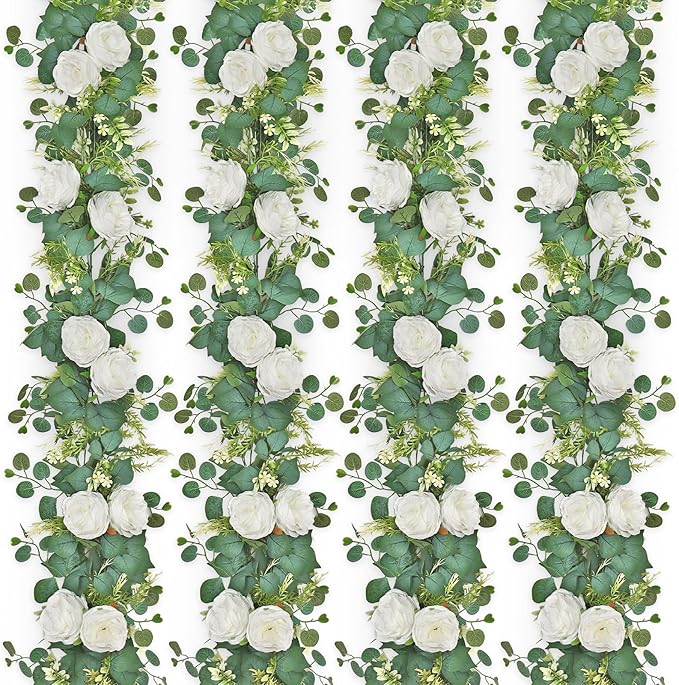 4PCS 6.23FT Artificial Eucalyptus Garland by MEIVINES