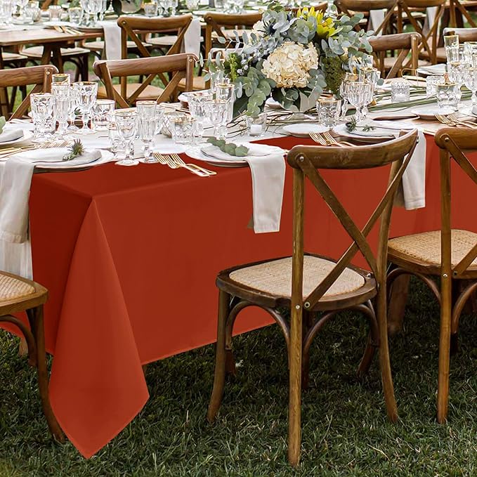 Fitable 8 Pack Rectangle Tablecloths: Stain Resistant Wrinkle Free Fall Table - Image 6