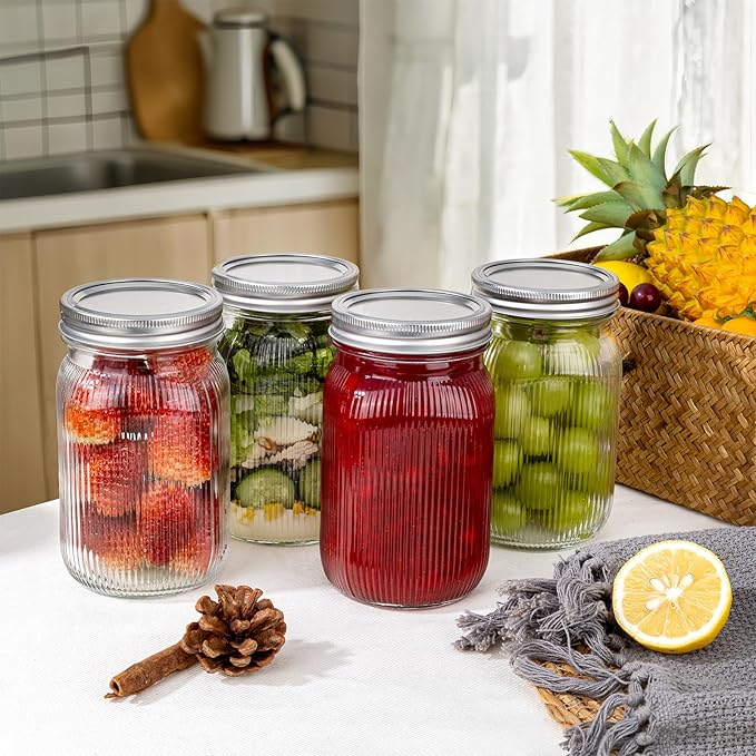 MirthMood 32 OZ Wide Mouth Mason Jars, 6 PACK Glass Mason Jars - Image 7