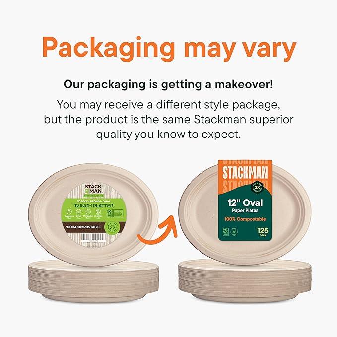 100% Compostable Oval Paper Plates - Image 6