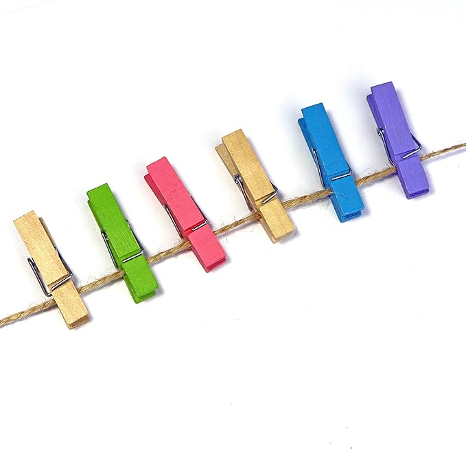 Mini Natural Wooden Clothespins - Image 6