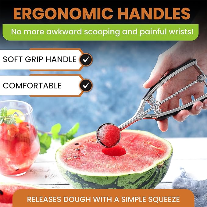 Spring Chef Small 1 Tablespoon Stainless Steel Cookie Scoop - Image 6