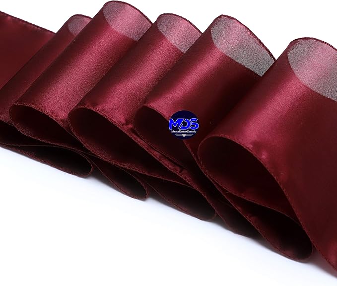 MDS Pack of 25 PCS Satin Chair Sashes Charmeuse Sateen Dining Chair Bows Ribbon - Image 5