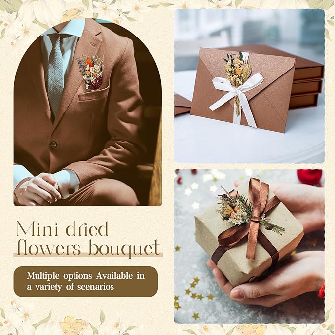 Layhit 12 Pack Boho Dried Flower Bouquet Mini Wedding Handmade Dry Flowers Decor - Image 6