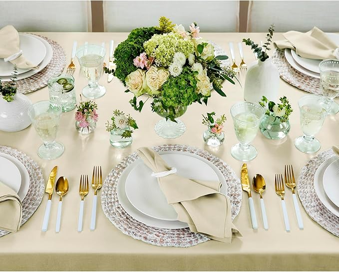 Solino Home Linen Tablecloth for Rectangle Tables 60 x 120 Inch - Image 3