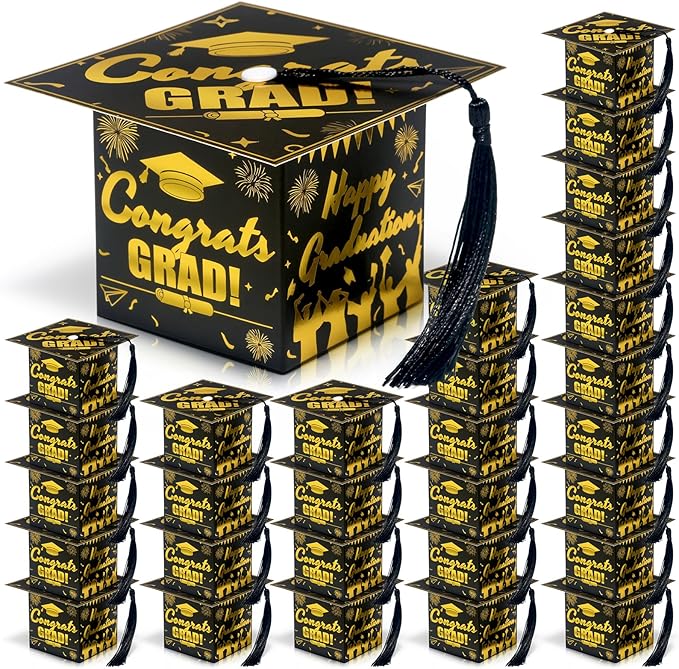 COTOPHER 36 Pack Mini Graduation Cap Gift Boxes, Class of 2025 Graduation Candy by COTOPHER