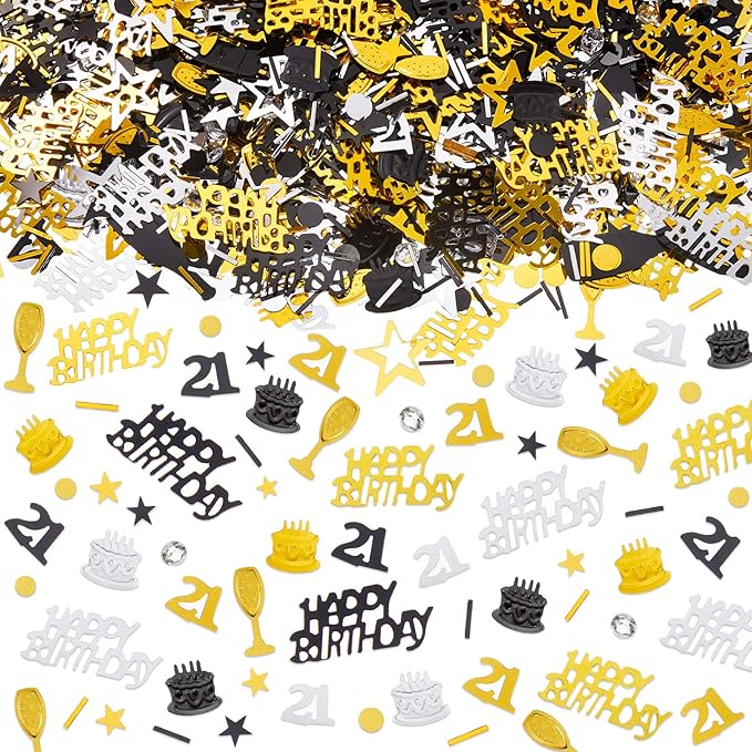 Sumind 3000 Pcs 21st Birthday Metallic Foil Confetti Table Scatter Decorations by Sumind