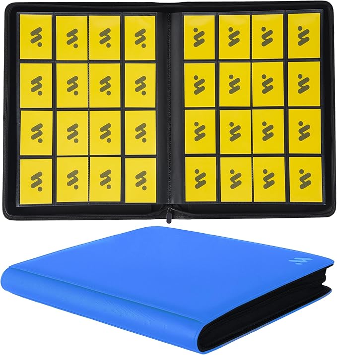 Premium 1000+ Pockets Card Binder, 16 Pockets Trading Card Binder Ringless Side by MORABTO