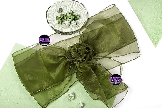 MDS Pack of 250 PCS Organza Chair Sashes Wider Dining Chair Bows Ribbon Tie Back - Image 4