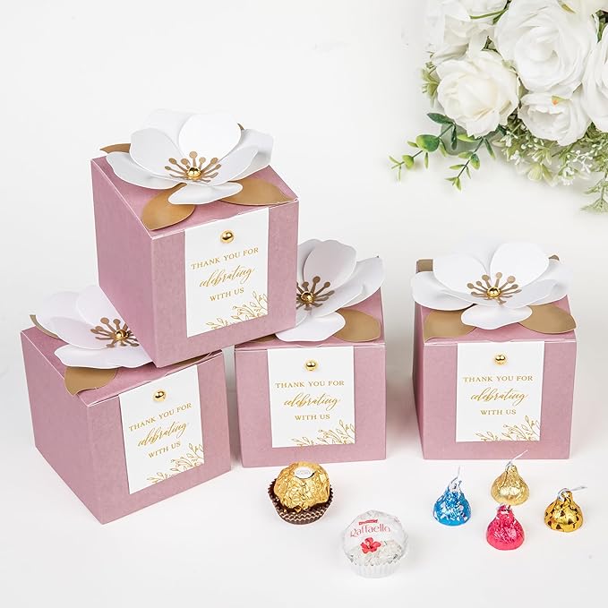 FEIYI 20 PCS Dusty Rose Gift Boxes, 3 In 1 Favor Boxes - Image 3