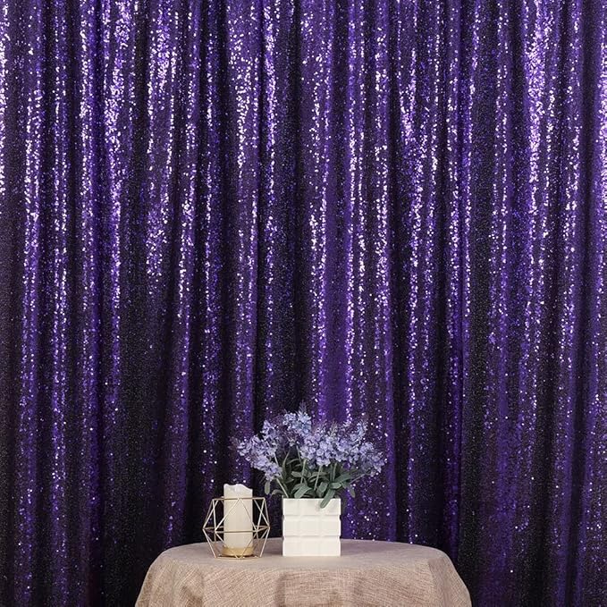 Poise3EHome Purple Sequin Backdrop, 10Ft x 10Ft Glitter Photography Background - Image 3