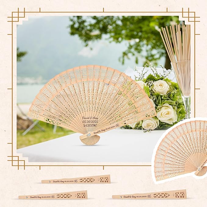 30pcs Personalized Wedding Fans - Image 4