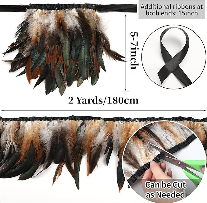 Holmgren Natural Rooster Feather Trim - Image 4