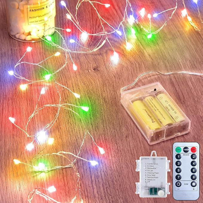 Outdoor Fairy Lights Battery Operated, Twinkle String Lights by Minetom
