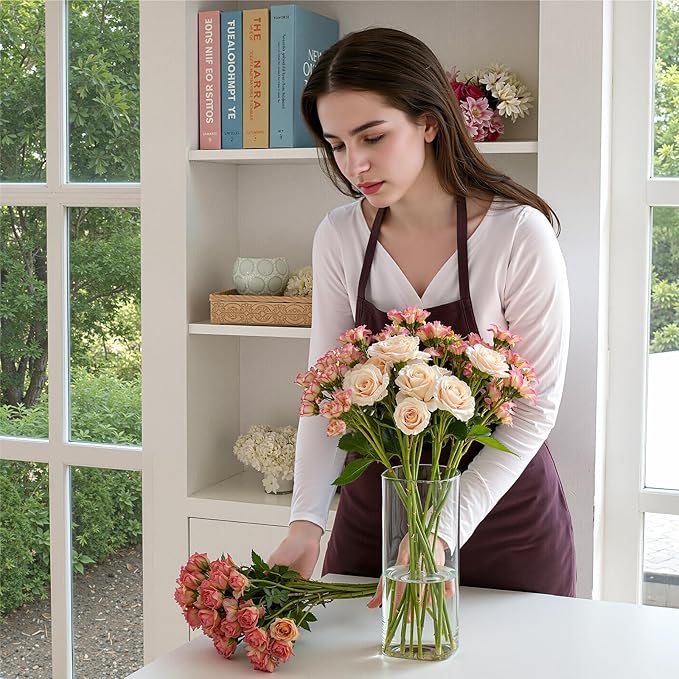 3 PCS Modern Square Glass Cylinder Vases Set – Elegant Bud Vases, Floating - Image 7