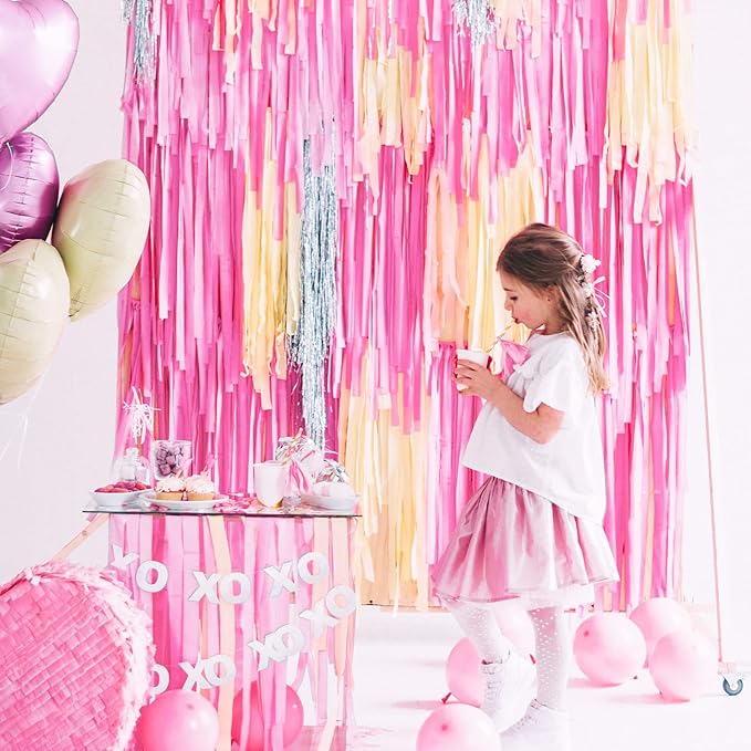 PartyWoo Crepe Paper Streamers 4 Rolls 328ft, Pack of Light Pink Crepe Paper - Image 4