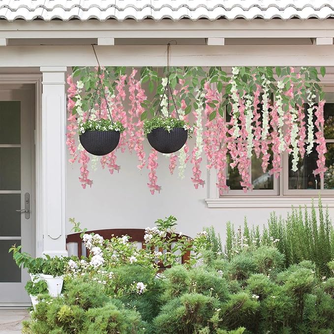 24 Pcs of Wisteria Hanging Flowers, 3.75 Feet Fake Wisteria Flower Strings - Image 6