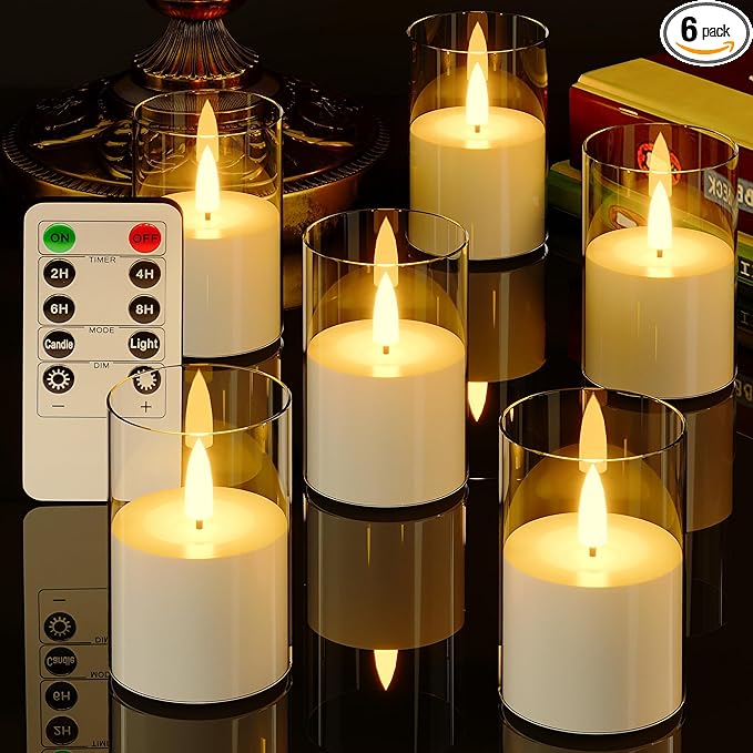 6Pack Flickering Flameless LED Candles by VIODAIM