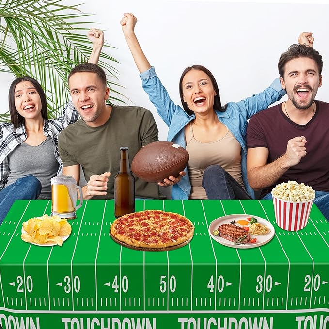 QZYL Football Party Decorations 2025, Disposable Football Tablecloth, Game Day - Image 4