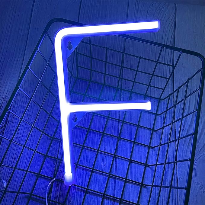 ENUOLI LED Blue Neon Letter Signs Night Light Battery or USB Operated LED - Image 2