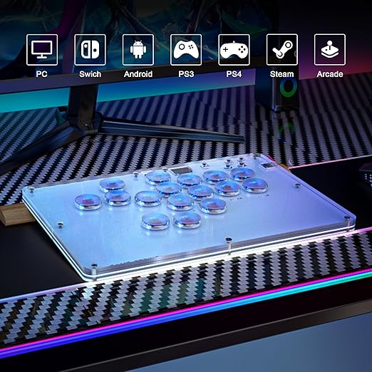 ARCCI Arcade Stick Leverkless Controller 16 Keys, All-Buttom Custom RGB Fight - Image 7