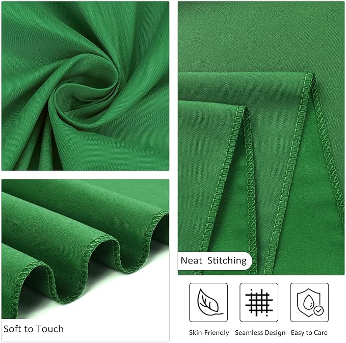 8 Pack Green Round Tablecloth 120 Inch Stain and Wrinkle Resistant Round Green - Image 4
