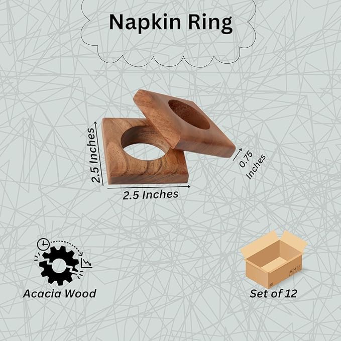 Wooden Napkin Rings Set of 12 Fall Decor - Image 3