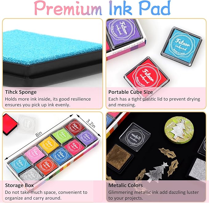 Fstaor 20 Colors Washable Ink Pads - Image 3