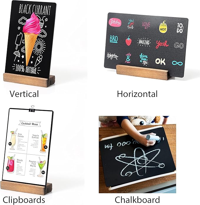 3 Pack 8.7x12 in Desktop Small Chalkboard Sign - Image 2