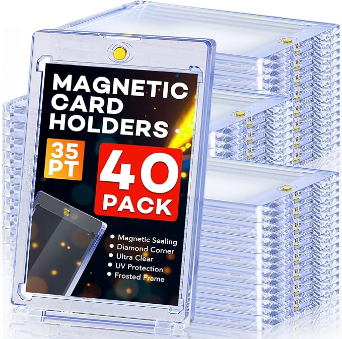 40ct Magnetic Card Holders, 35pt One Touch Card Holder, U-V Protection Hard by Zenowick
