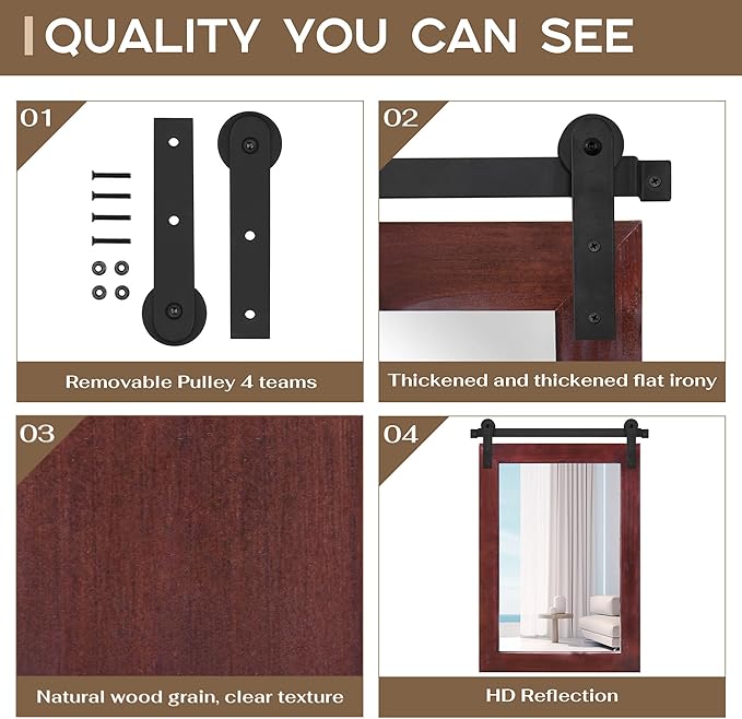 COGOOD Farmhouse Barn Door Mirror - Image 6