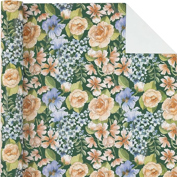 WRAPAHOLIC Kraft Floral Wrapping Paper Roll - Image 2