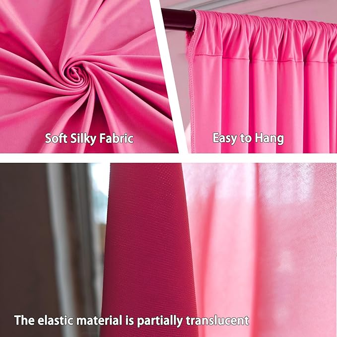 10 x 10 Feet Pink B Backdrop Curtain - Image 3