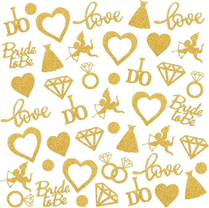 200pcs Wedding Table Confetti, 10 Shapes Table Scatters Glitter Diamond Ring by Verichy