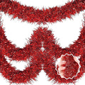 50 Feet Red Christmas Tinsel Garland, Metallic Foil Twist Banner Wall Hanging by LANTIANCHEN