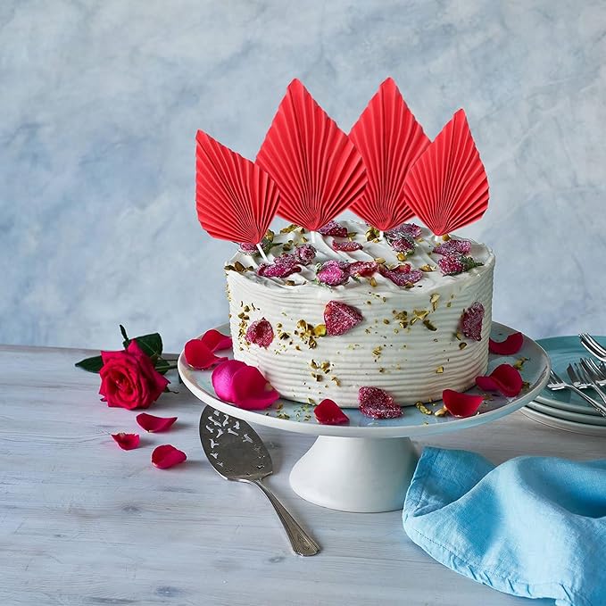 Gyufise 6Pcs Paper Palm Fan Cake Toppers Palm Spear Leaves Fan Cupcake Toppers - Image 6