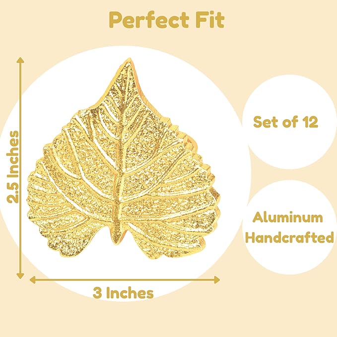 Elegant Handcrafted Leaf Napkin Rings - Image 4