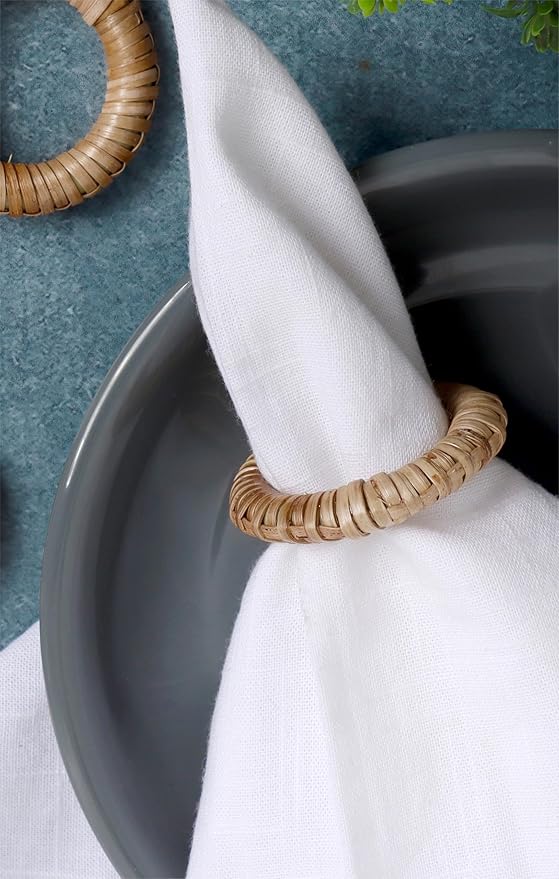 Woven Napkin Rings Set of 12 - Image 4