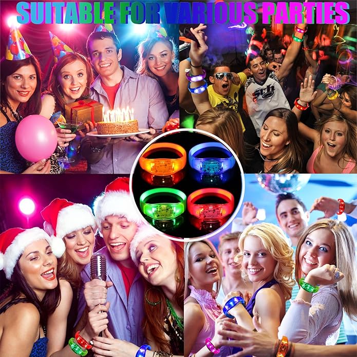 100 Pcs LED Bracelets Sound Activated - Image 7