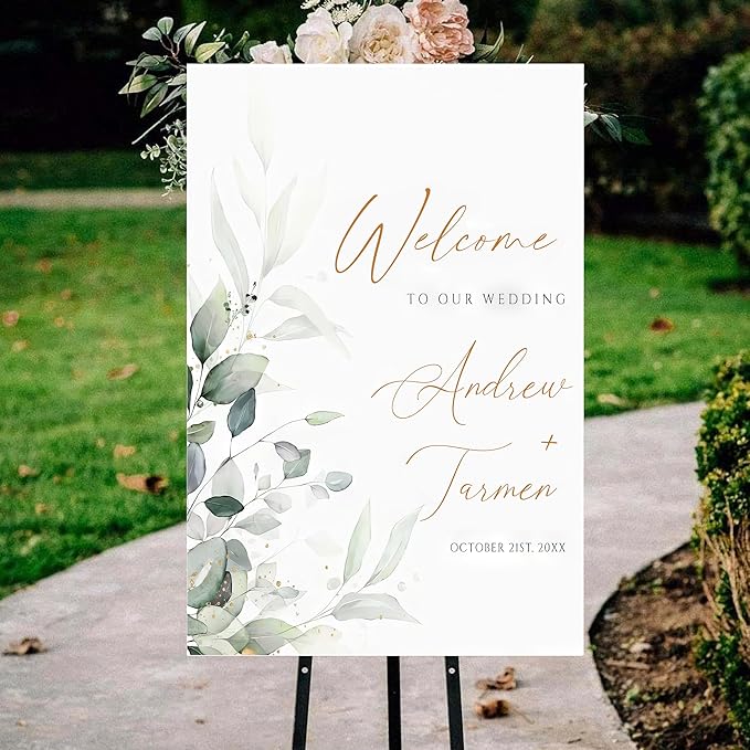 Generic Personalized Wedding Welcome Sign, 18x27 inches, Modern Style, - Image 2