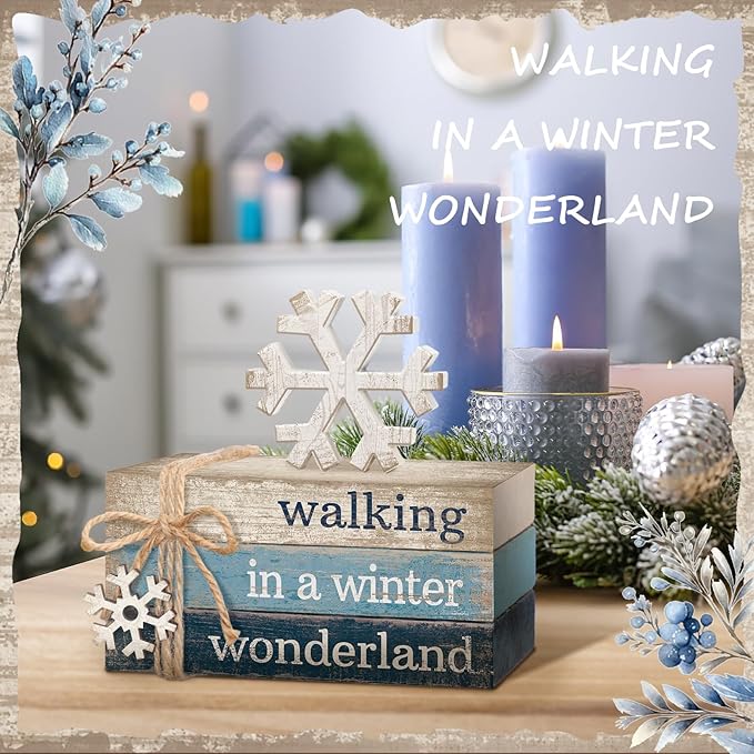4 Pcs Christmas Table Decorations Winter Snowflake Tiered Tray Decorations - Image 5
