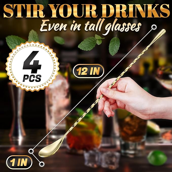 Bar Spoon Set of 4 – Gold Coffee Spoons - Image 2